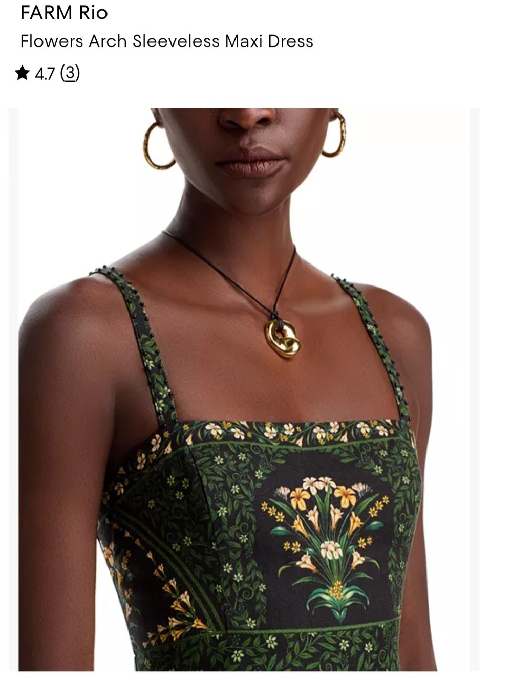 Flowers ARCH BLACK Maxi Dress - FARM Rio - L - Picture 3 of 14